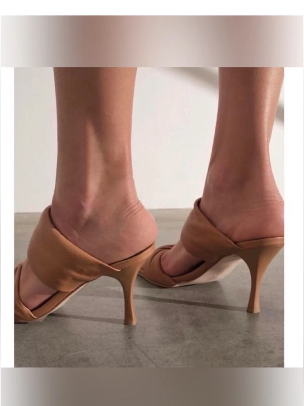 Alohas Natasha Puffy Mule Heels in camel/nude Leather Size 39